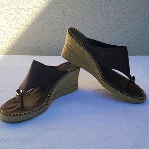 Karen Scott brown wedge espadrilles